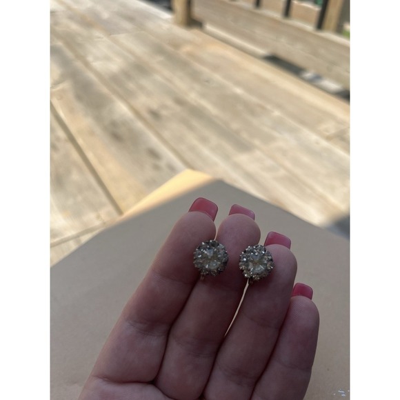 MODEL 1960s antique Ukraine Clip on earrings Stelling SILVER 875 vtg art - Picture 3 of 15